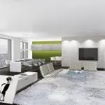 Visualisierung Wohnzimmer mit Luxus Style Inneneinrichtung - Mobimo Tower Zürich