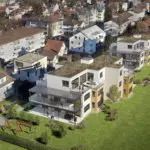 3D Visualisierungen, Vogelperspektive, Immobilien, Mehrfamilienhaus