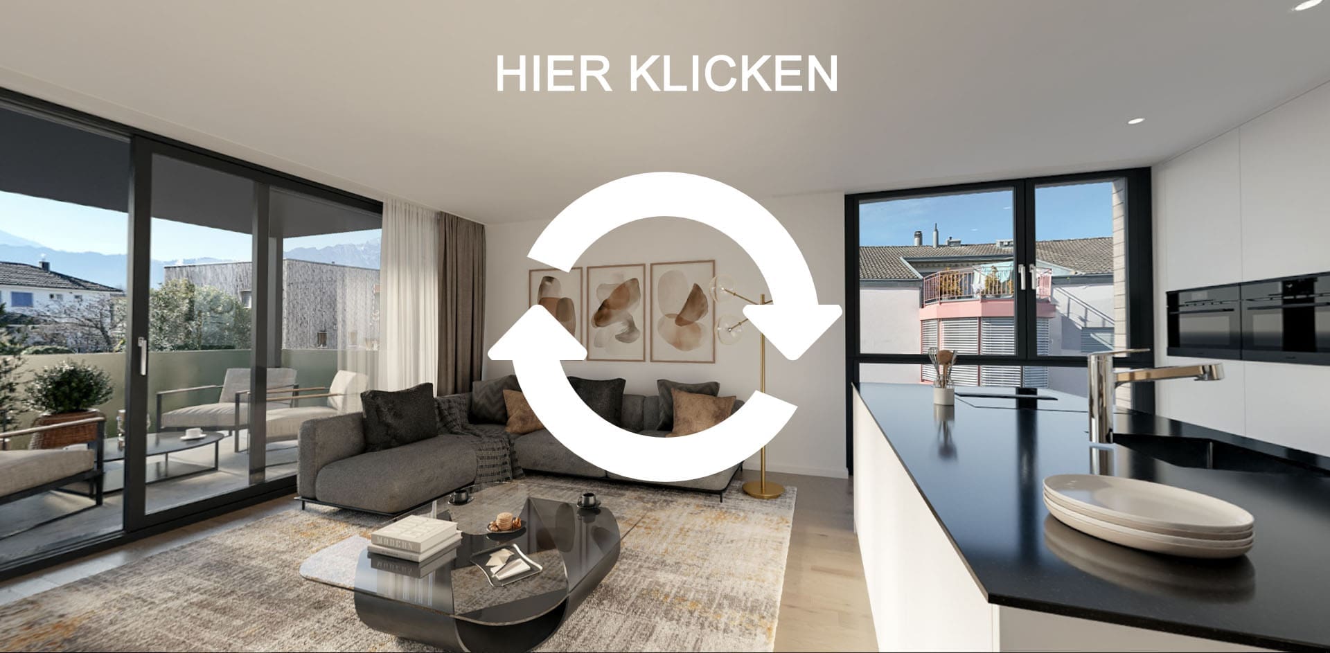 interaktiver wohnzimmer rundgang modern
